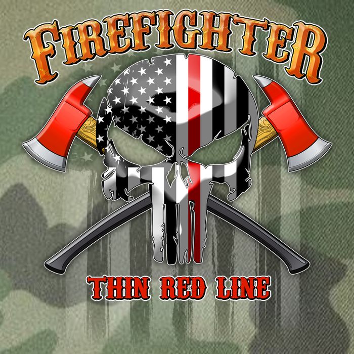 Firefighter Thin Red Line Flag Skull Legacy Tie Dye Trucker Hat