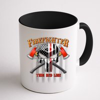 Firefighter Thin Red Line Flag Skull Mug