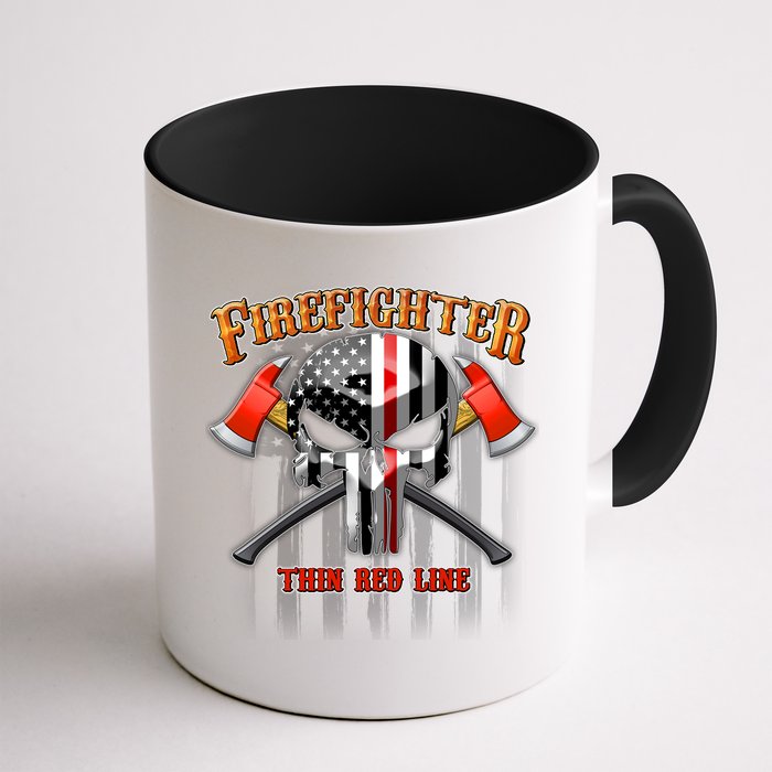 Firefighter Thin Red Line Flag Skull Mug