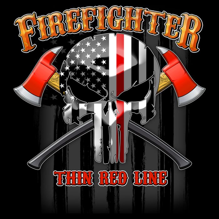 Firefighter Thin Red Line Flag Skull Mug