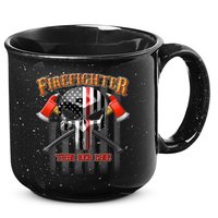Firefighter Thin Red Line Flag Skull 15oz Campfire Ceramic Mug