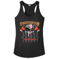 Firefighter Thin Red Line Flag Skull Ladies PosiCharge Competitor Racerback Tank