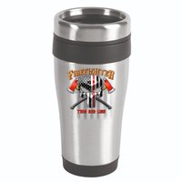 Firefighter Thin Red Line Flag Skull 16oz Travel Tumbler