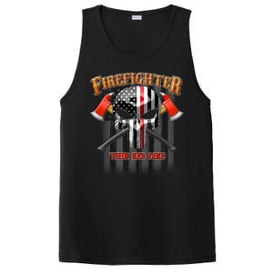 Firefighter Thin Red Line Flag Skull PosiCharge Competitor Tank