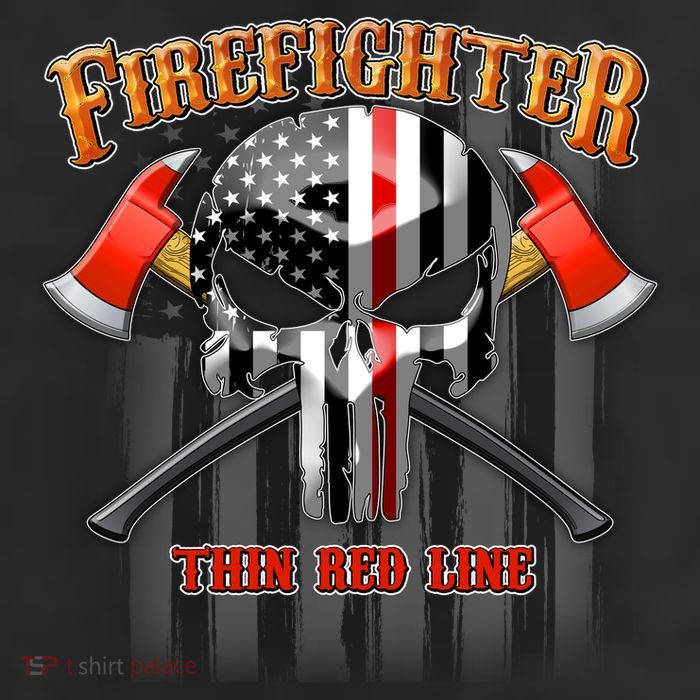 Firefighter Thin Red Line Flag Skull Trucker Hat