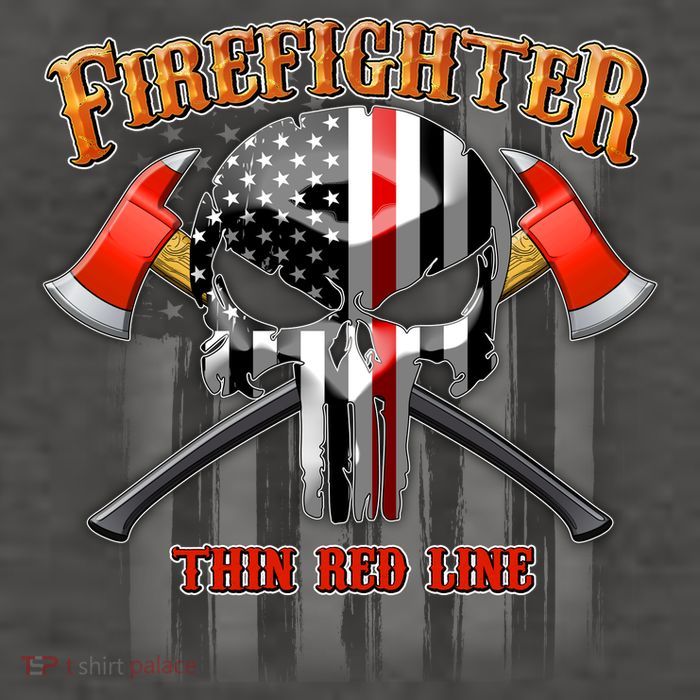 Firefighter Thin Red Line Flag Skull Vector Backpack