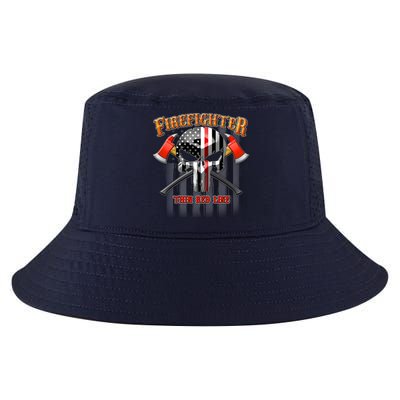 Firefighter Thin Red Line Flag Skull Cool Comfort Performance Bucket Hat