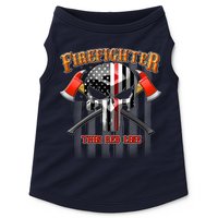 Firefighter Thin Red Line Flag Skull Doggie Tank