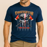 Firefighter Thin Red Line Flag Skull Performance Shirt