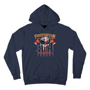 Firefighter Thin Red Line Flag Skull Hoodie