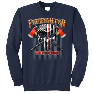 Firefighter Thin Red Line Flag Skull Sweatshirt