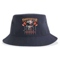 Firefighter Thin Red Line Flag Skull Sustainable Bucket Hat