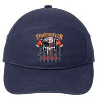 Firefighter Thin Red Line Flag Skull 7-Panel Snapback Hat