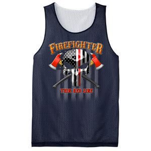 Firefighter Thin Red Line Flag Skull Mesh Reversible Basketball Jersey Tank