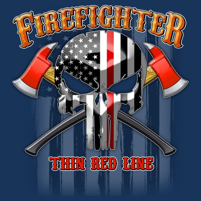 Firefighter Thin Red Line Flag Skull Baby Bodysuit