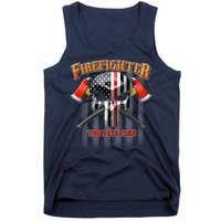 Firefighter Thin Red Line Flag Skull Tank Top