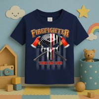 Firefighter Thin Red Line Flag Skull Toddler T-Shirt