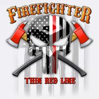 Firefighter Thin Red Line Flag Skull Garment-Dyed Sweatshirt