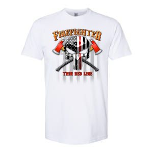 Firefighter Thin Red Line Flag Skull Softstyle CVC T-Shirt