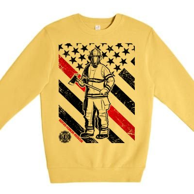 Firefighter Thin Red Line Serve Honor Rescue Premium Crewneck Sweatshirt