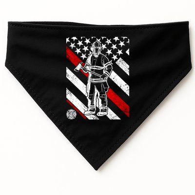 Firefighter Thin Red Line Serve Honor Rescue USA-Made Doggie Bandana