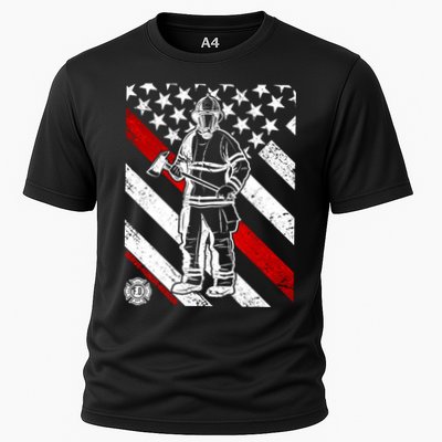 Firefighter Thin Red Line Serve Honor Rescue Performance Shirt