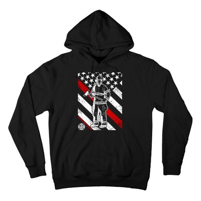 Firefighter Thin Red Line Serve Honor Rescue Hoodie