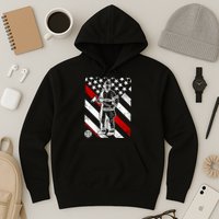 Firefighter Thin Red Line Serve Honor Rescue Hoodie