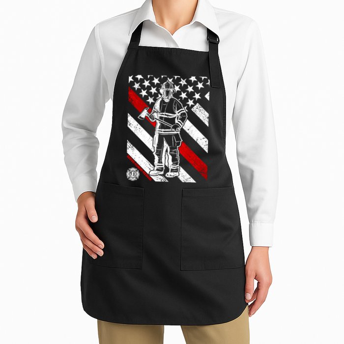 Firefighter Thin Red Line Serve Honor Rescue Apron