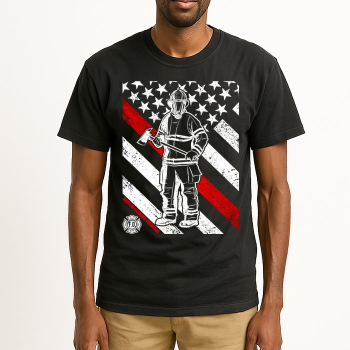 Firefighter Thin Red Line Serve Honor Rescue Tall T-Shirt