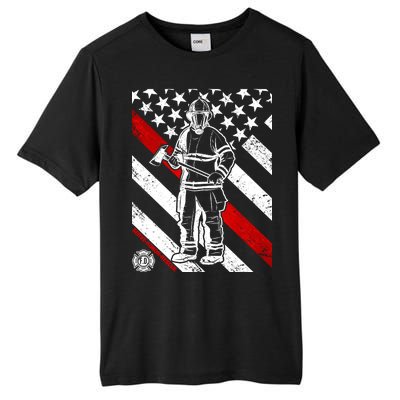 Firefighter Thin Red Line Serve Honor Rescue Tall Fusion ChromaSoft Performance T-Shirt