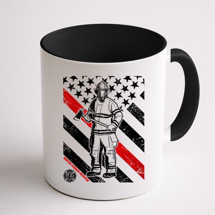 Firefighter Thin Red Line Serve Honor Rescue Mug