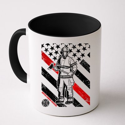 Firefighter Thin Red Line Serve Honor Rescue Mug