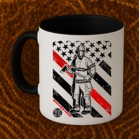 Firefighter Thin Red Line Serve Honor Rescue Mug