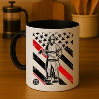 Firefighter Thin Red Line Serve Honor Rescue Mug