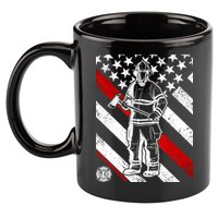 Firefighter Thin Red Line Serve Honor Rescue 11oz C Handle Ceramic Mug