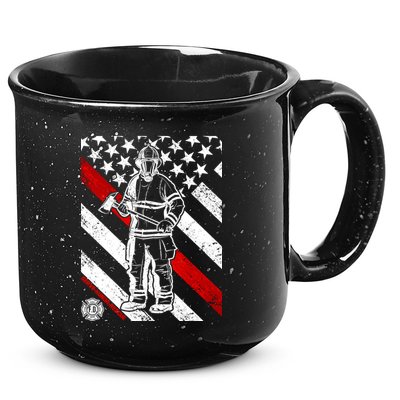 Firefighter Thin Red Line Serve Honor Rescue 15oz Campfire Ceramic Mug