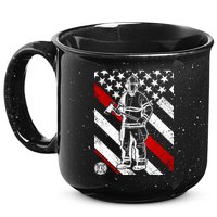 Firefighter Thin Red Line Serve Honor Rescue 15oz Campfire Ceramic Mug