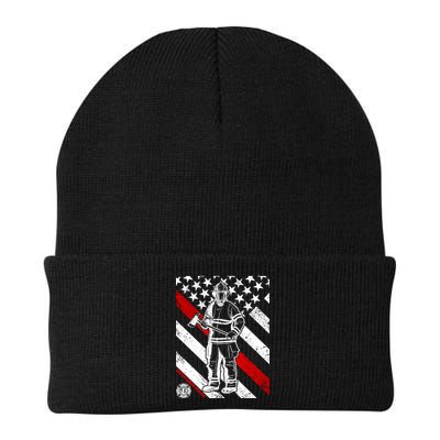 Firefighter Thin Red Line Serve Honor Rescue Beanie