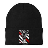 Firefighter Thin Red Line Serve Honor Rescue Beanie