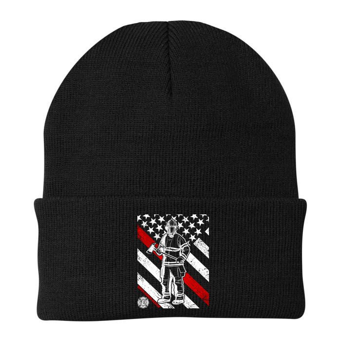 Firefighter Thin Red Line Serve Honor Rescue Beanie