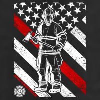 Firefighter Thin Red Line Serve Honor Rescue Beanie