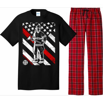 Firefighter Thin Red Line Serve Honor Rescue Pajama Set