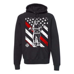 Firefighter Thin Red Line Serve Honor Rescue Premium Hoodie