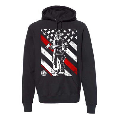 Firefighter Thin Red Line Serve Honor Rescue Premium Hoodie