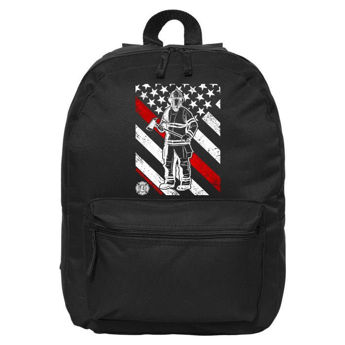 Firefighter Thin Red Line Serve Honor Rescue 16 in Basic Backpack