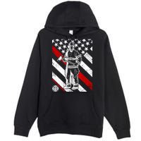 Firefighter Thin Red Line Serve Honor Rescue Premium Pullover Hoodie