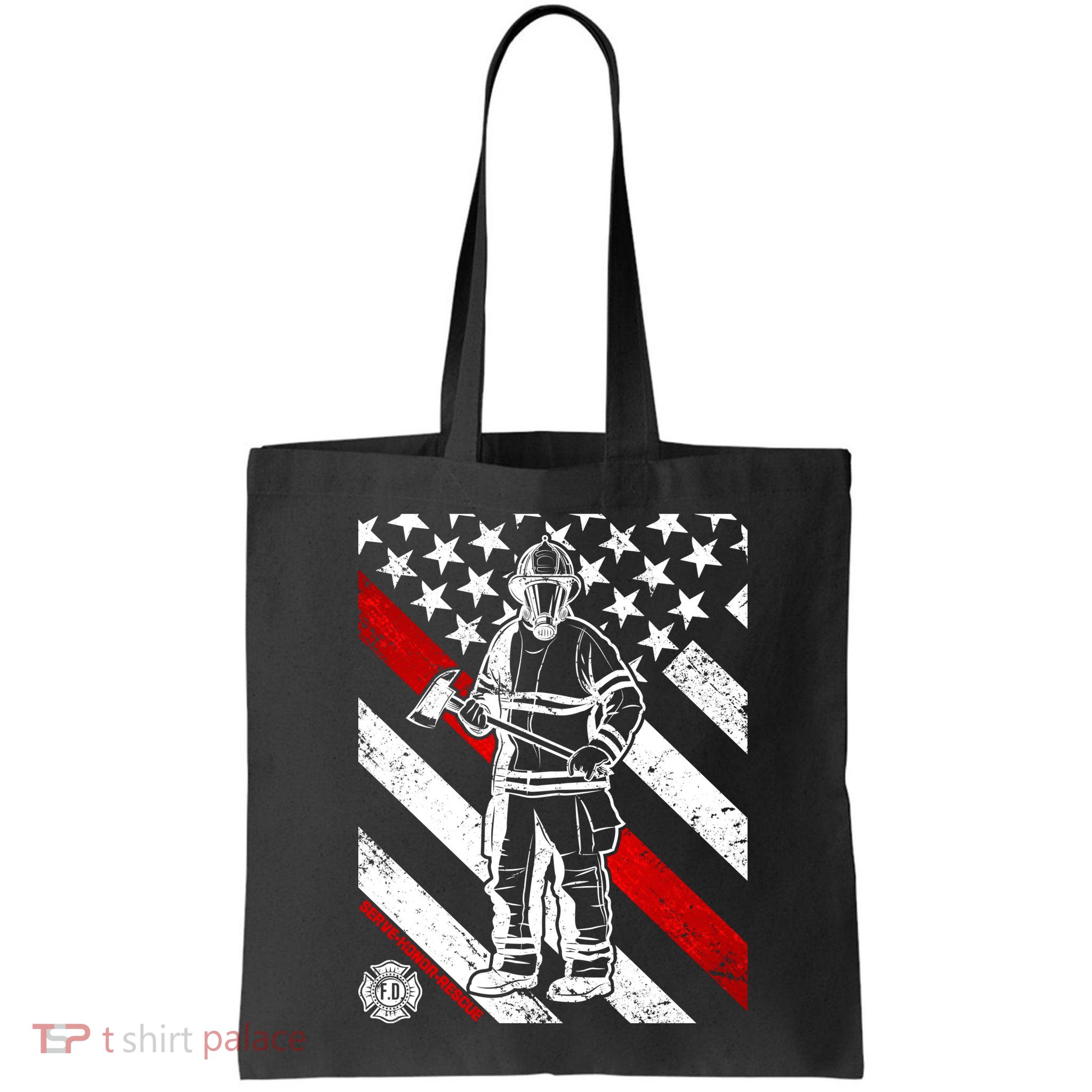 Firefighter Thin Red Line Serve Honor Rescue Bag