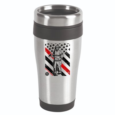 Firefighter Thin Red Line Serve Honor Rescue 16oz Travel Tumbler
