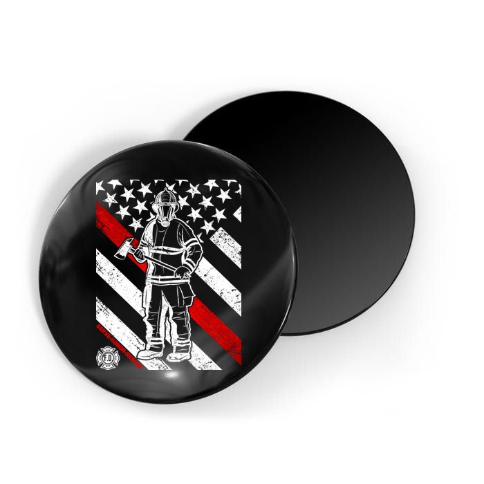 Firefighter Thin Red Line Serve Honor Rescue Magnet